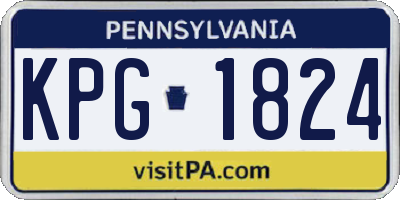 PA license plate KPG1824