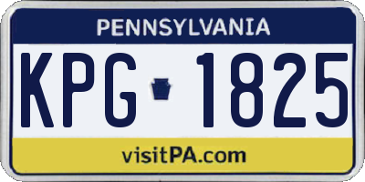 PA license plate KPG1825