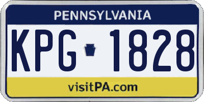 PA license plate KPG1828