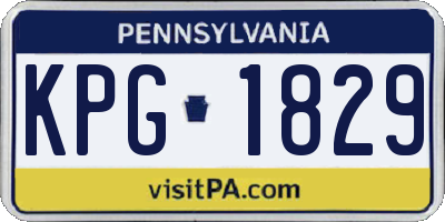PA license plate KPG1829