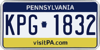 PA license plate KPG1832