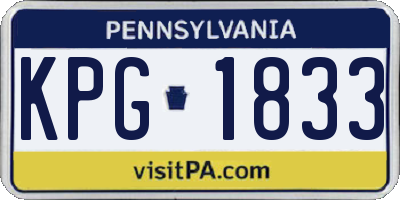 PA license plate KPG1833