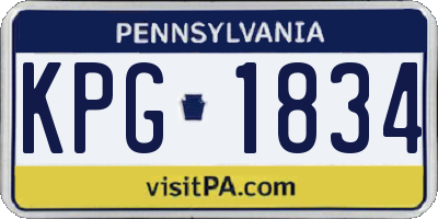 PA license plate KPG1834