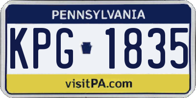 PA license plate KPG1835