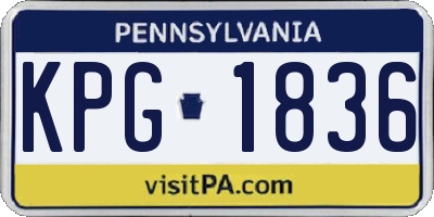 PA license plate KPG1836