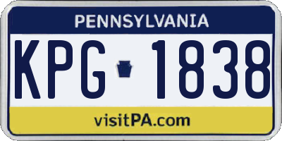 PA license plate KPG1838