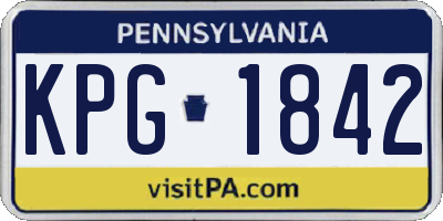 PA license plate KPG1842