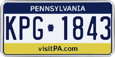 PA license plate KPG1843