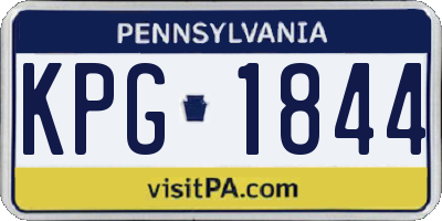 PA license plate KPG1844