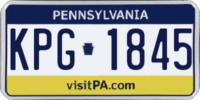 PA license plate KPG1845