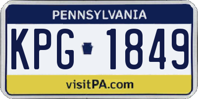 PA license plate KPG1849