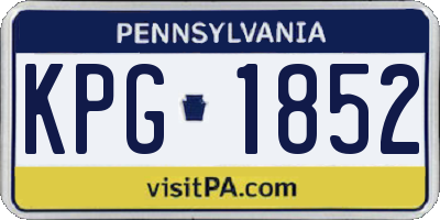 PA license plate KPG1852