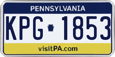PA license plate KPG1853