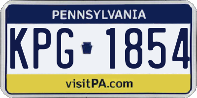 PA license plate KPG1854