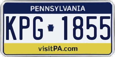 PA license plate KPG1855