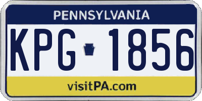 PA license plate KPG1856
