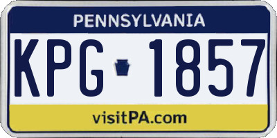PA license plate KPG1857
