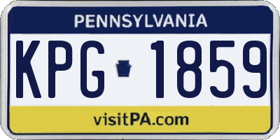 PA license plate KPG1859
