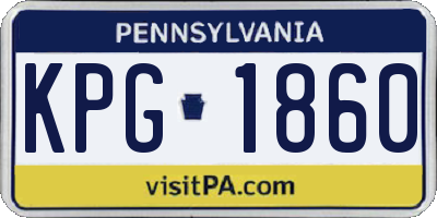 PA license plate KPG1860