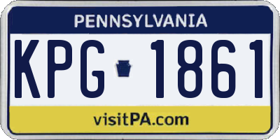PA license plate KPG1861