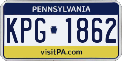 PA license plate KPG1862