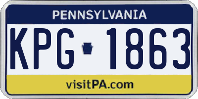PA license plate KPG1863
