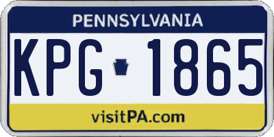 PA license plate KPG1865