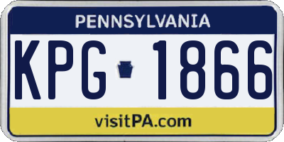 PA license plate KPG1866