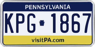 PA license plate KPG1867