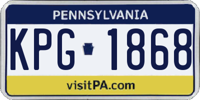 PA license plate KPG1868