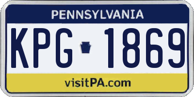 PA license plate KPG1869