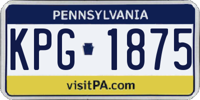 PA license plate KPG1875