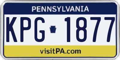 PA license plate KPG1877