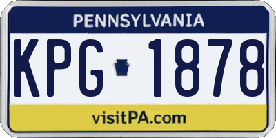 PA license plate KPG1878