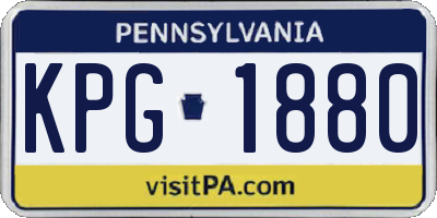 PA license plate KPG1880
