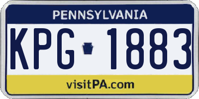 PA license plate KPG1883