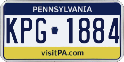 PA license plate KPG1884