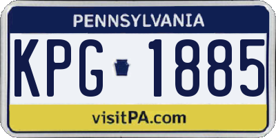 PA license plate KPG1885