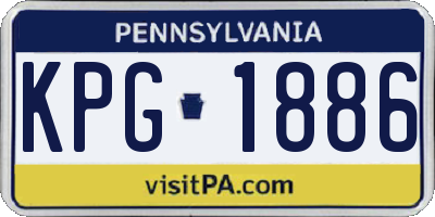 PA license plate KPG1886