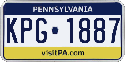 PA license plate KPG1887