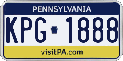 PA license plate KPG1888