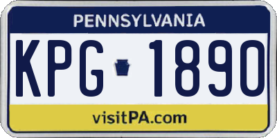 PA license plate KPG1890