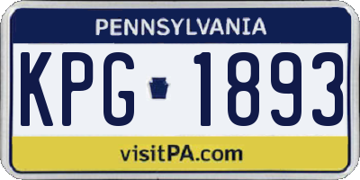 PA license plate KPG1893