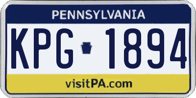 PA license plate KPG1894