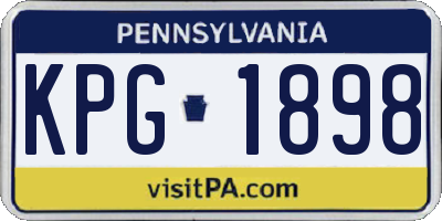 PA license plate KPG1898