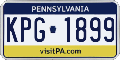 PA license plate KPG1899