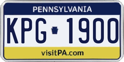 PA license plate KPG1900