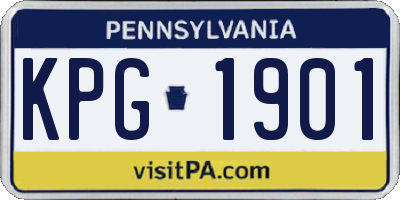 PA license plate KPG1901