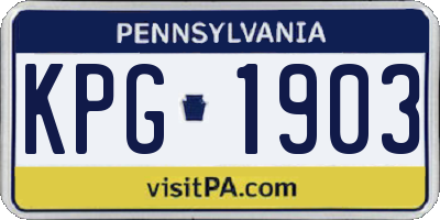 PA license plate KPG1903