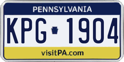PA license plate KPG1904